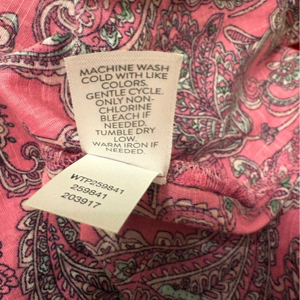 SALE J. Jill Pink & Black Paisley Button-Down Shirt – Size Large - Picture 7 of 11